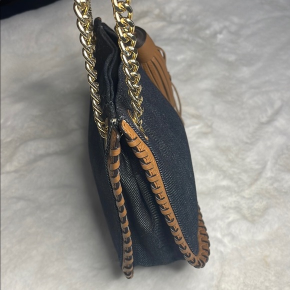 Michael Kors Denim and Tan leather Chain Shoulder/Crossbody Bag - Picture 6 of 16